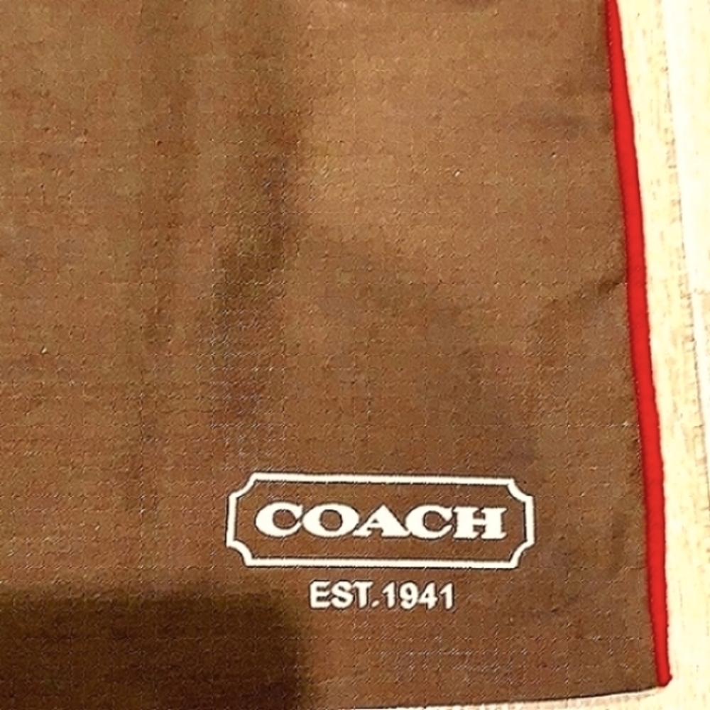 💥 COACH Legacy Navy & Tan Jacquard Shoulder Tote Bag Pre-owned ** - Picture 12 of 13